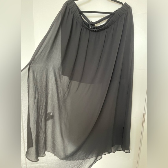 Black sheer midi skirt - Picture 4 of 4
